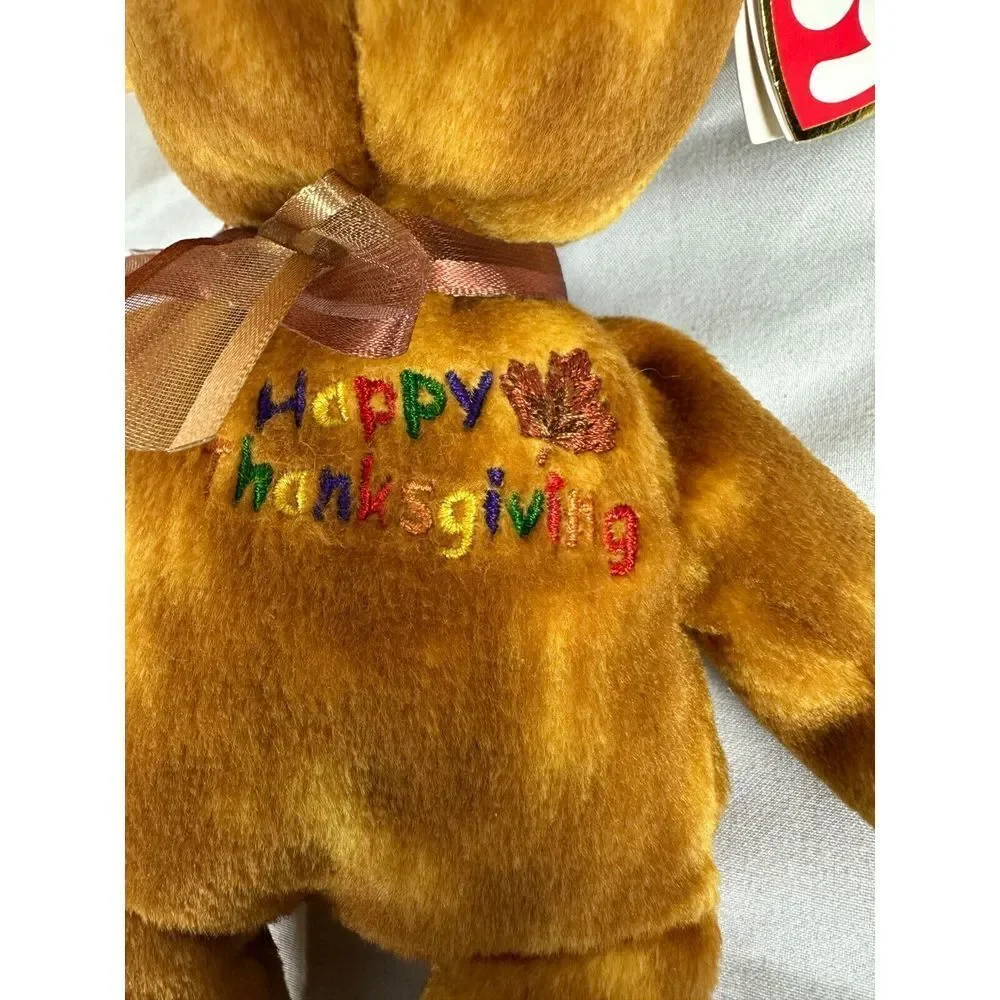 TY Beanie Baby -GRATEFULLY the Thanksgiving‎ Bear (8.5 inch) - NWT -